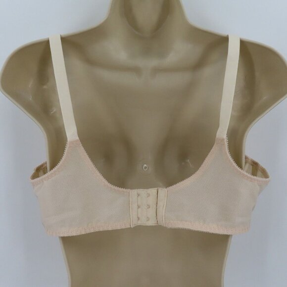 Bali 40C 0180 Full Coverage Ivory Embroidered Flowers Underwire Bra No Padding - Picture 5 of 13